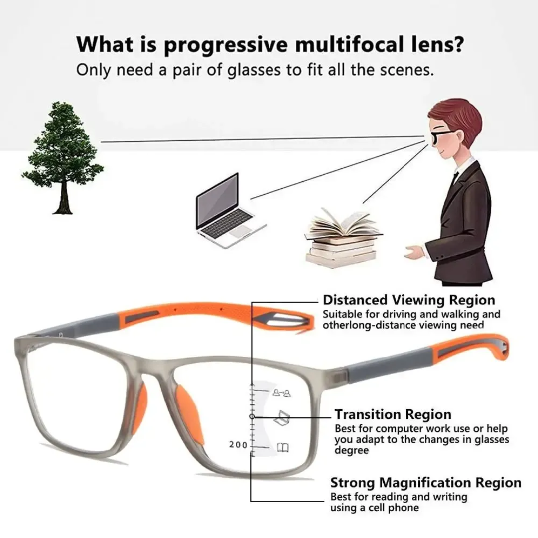 Multi Focus Progressive Photochromic Reading Glasses
