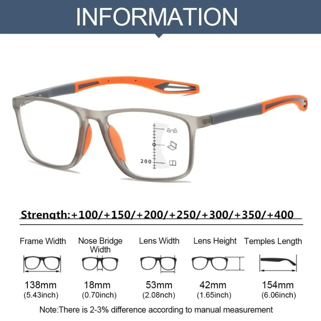 Multi Focus Progressive Photochromic Reading Glasses