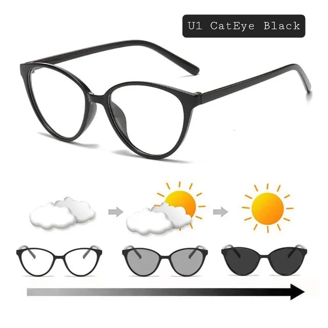 Photochromic +Anti Blue Light Glasses (U1 CatEye)