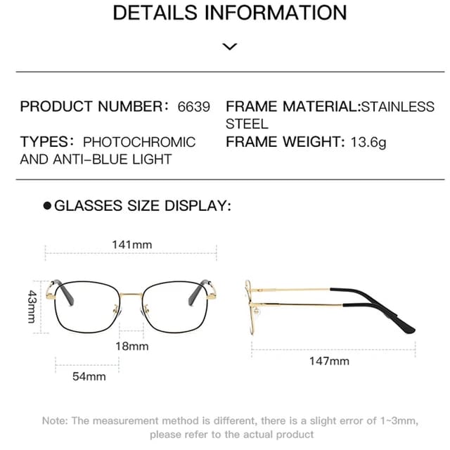 Photochromic + Anti Blue Light Glasses (CG2)
