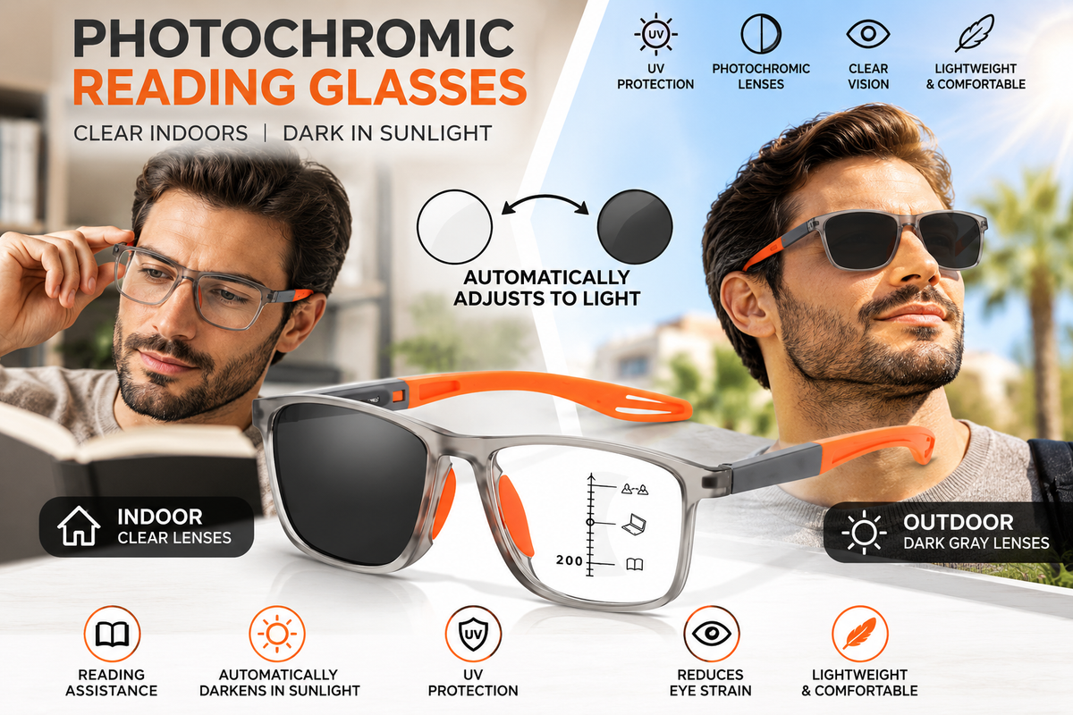 Multi Focus Progressive Photochromic Reading Glasses