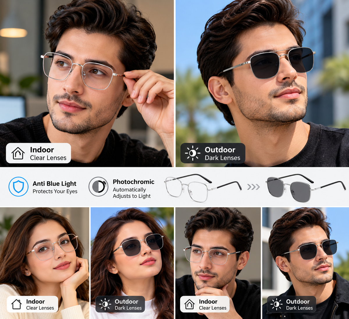 Photochromic + Anti Blue Light Glasses (CG2)
