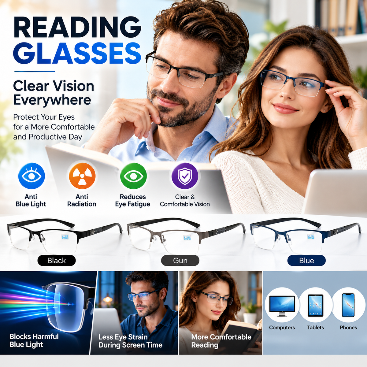 Stylish Reading Glasses (B0)