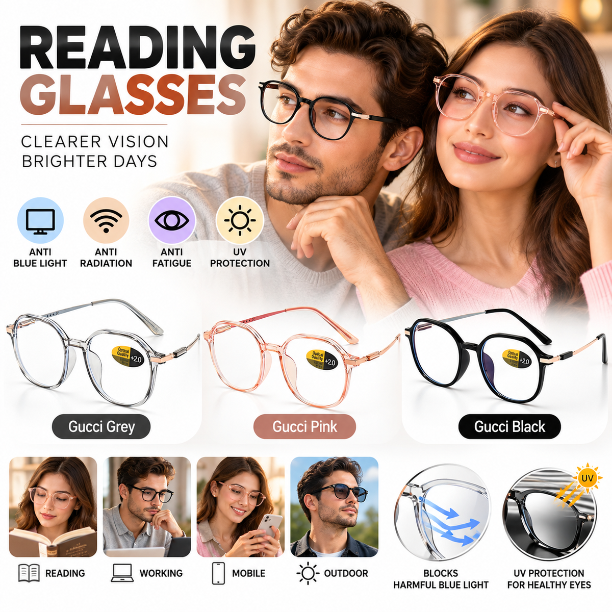Fashionable Reading Glasses (GucciStyle)