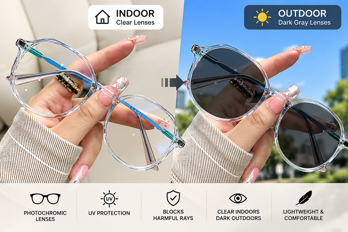 Photochromic + Anti Blue Light Glasses (GucciStyle)